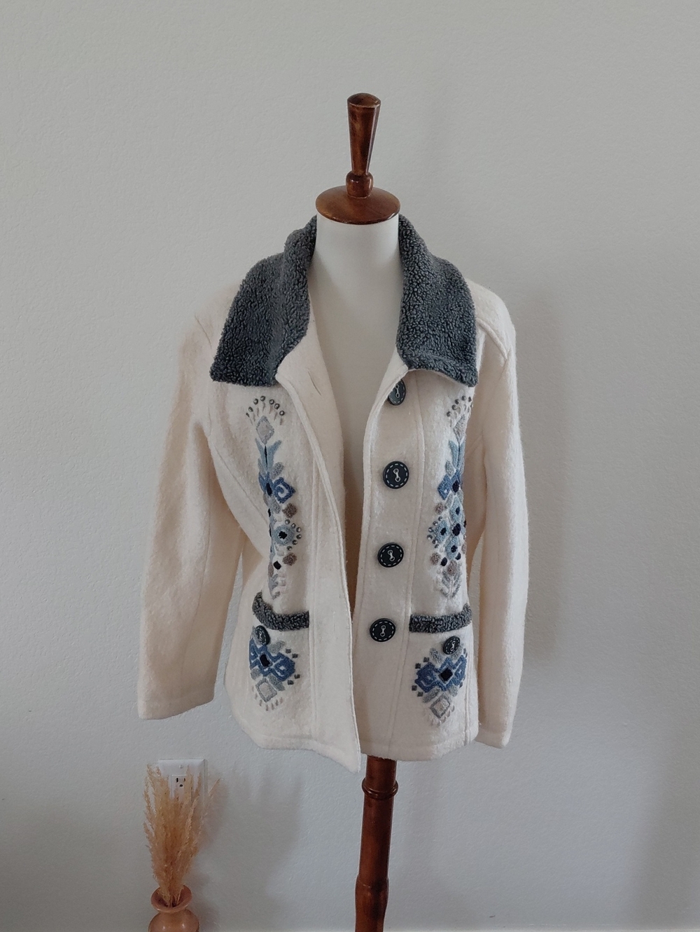 Carson Boiled Wool Embroidered Jacket